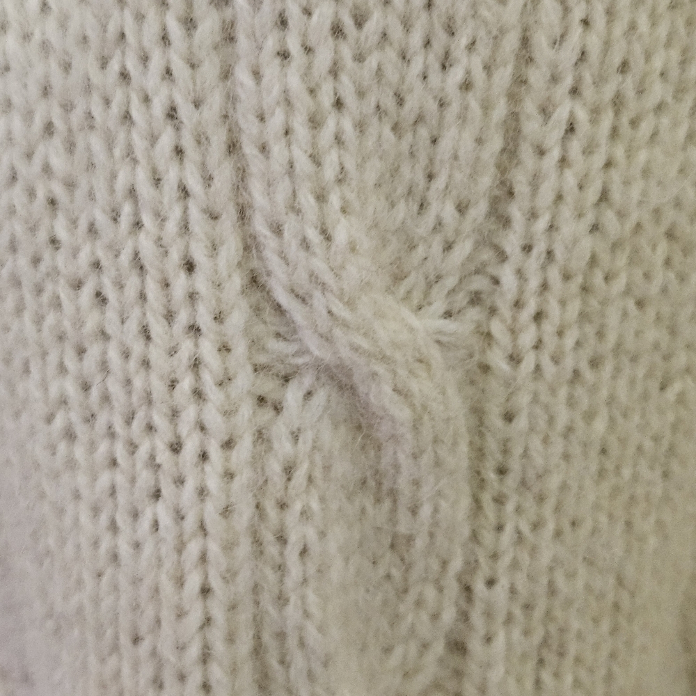 Brandy Melville NIKKI Cream/Red/Navy Cable Knit Oversized Wool Sweater,One Size - Picture 8 of 16